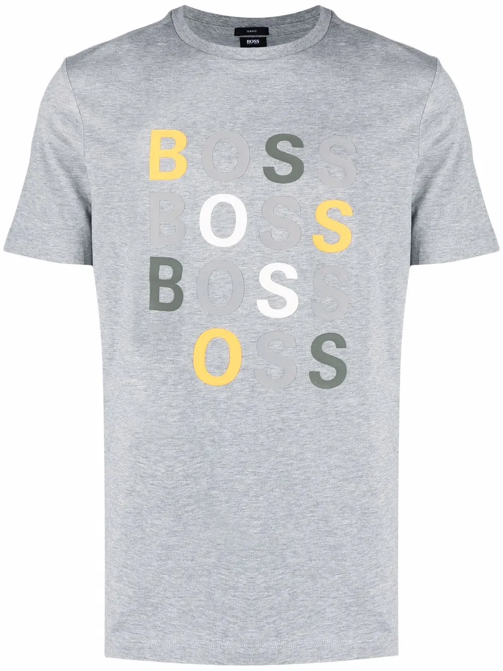 

BOSS playera con logo estampado - Gris