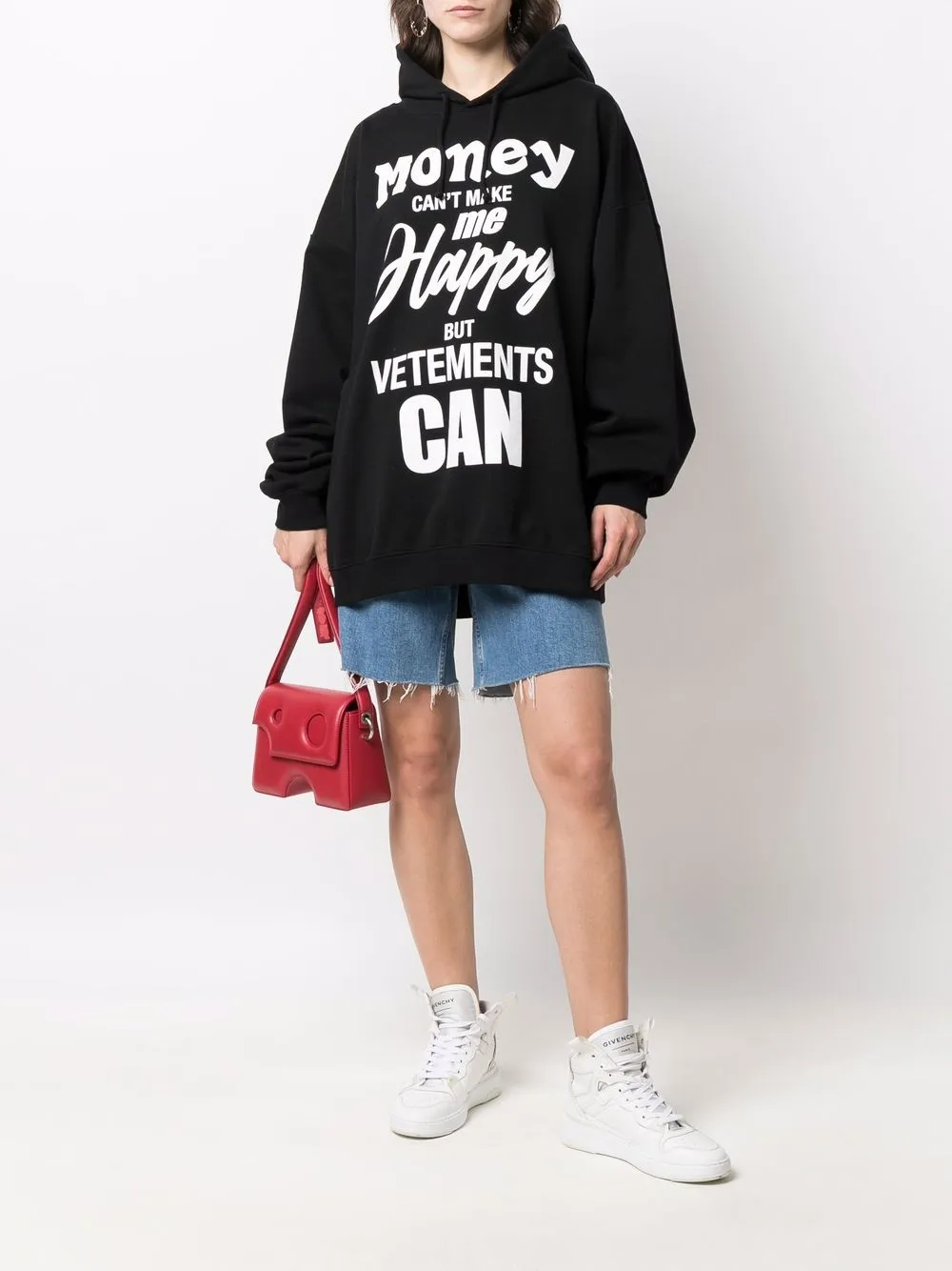  Vetements Hoodie Mit Grafischem Print   Schwarz 