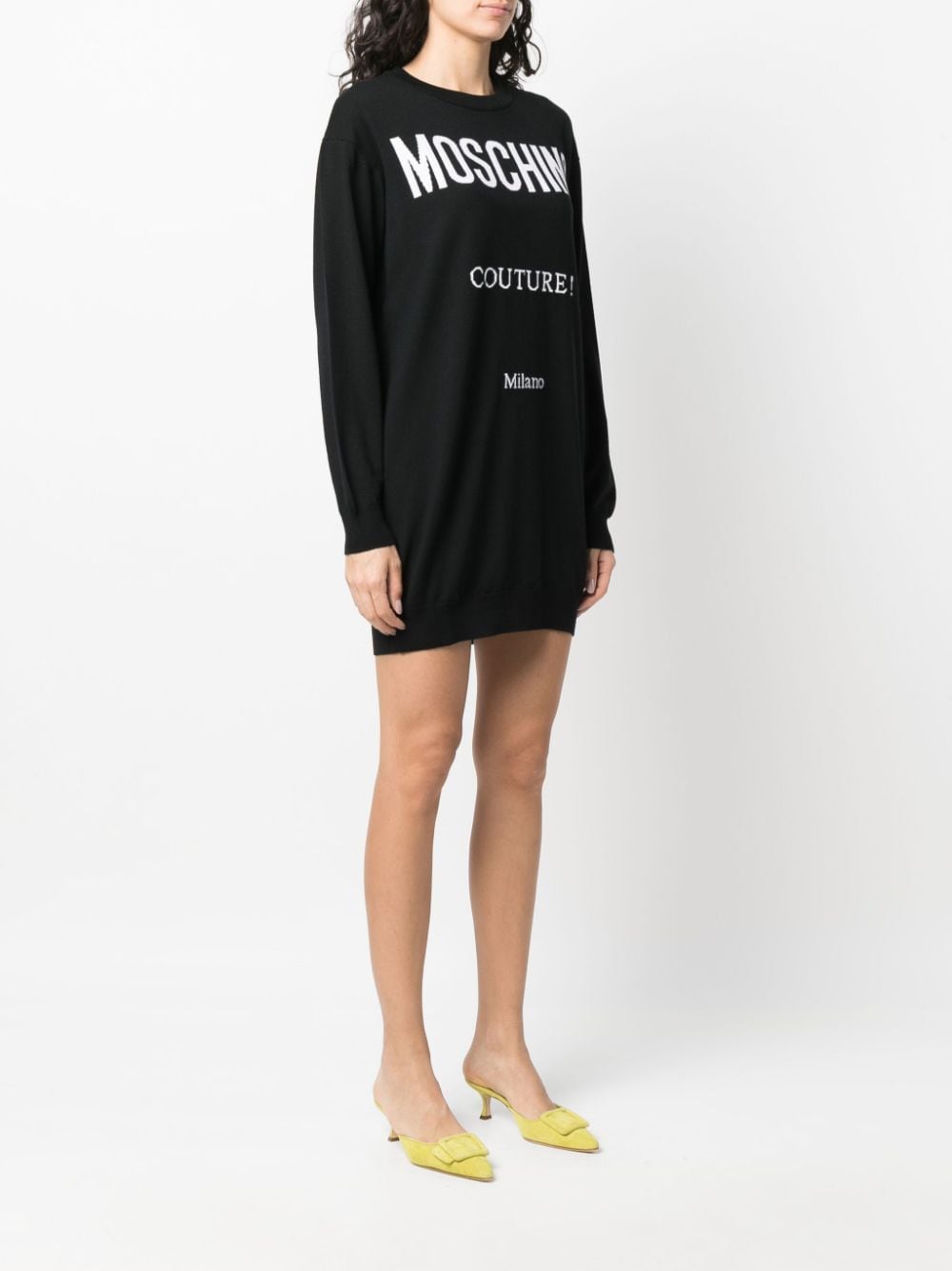 Mesh-knit merino discount wool dress moschino