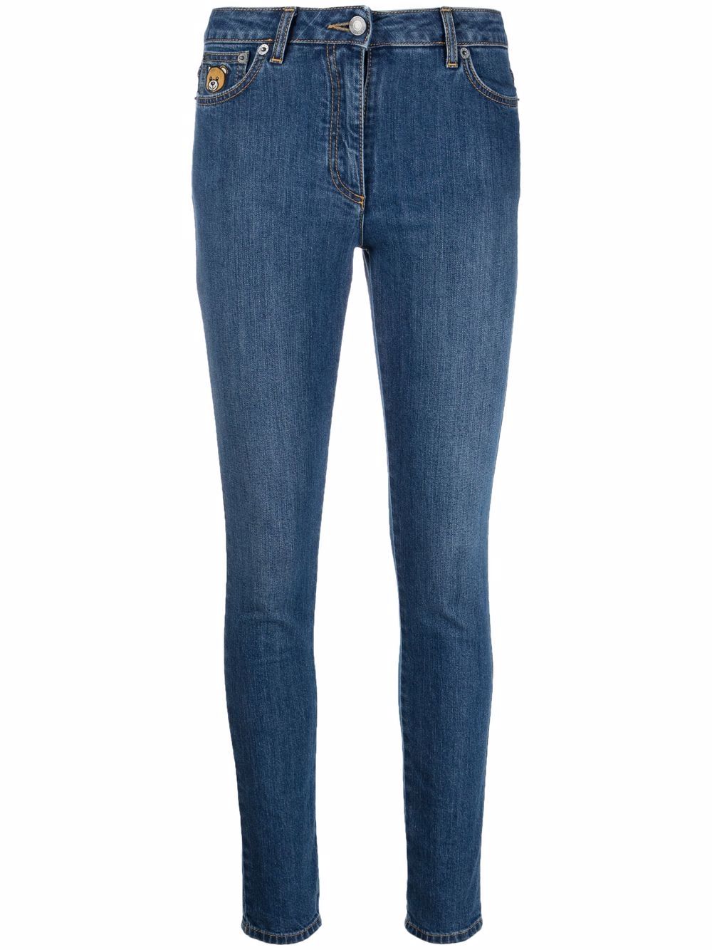 

Moschino Teddy-patch skinny jeans - Blue