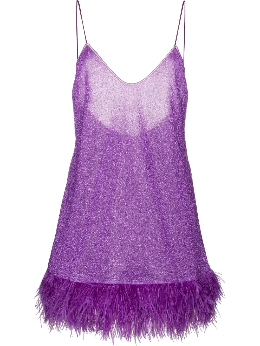 

Oséree glitter feather-hem slip dress - Purple