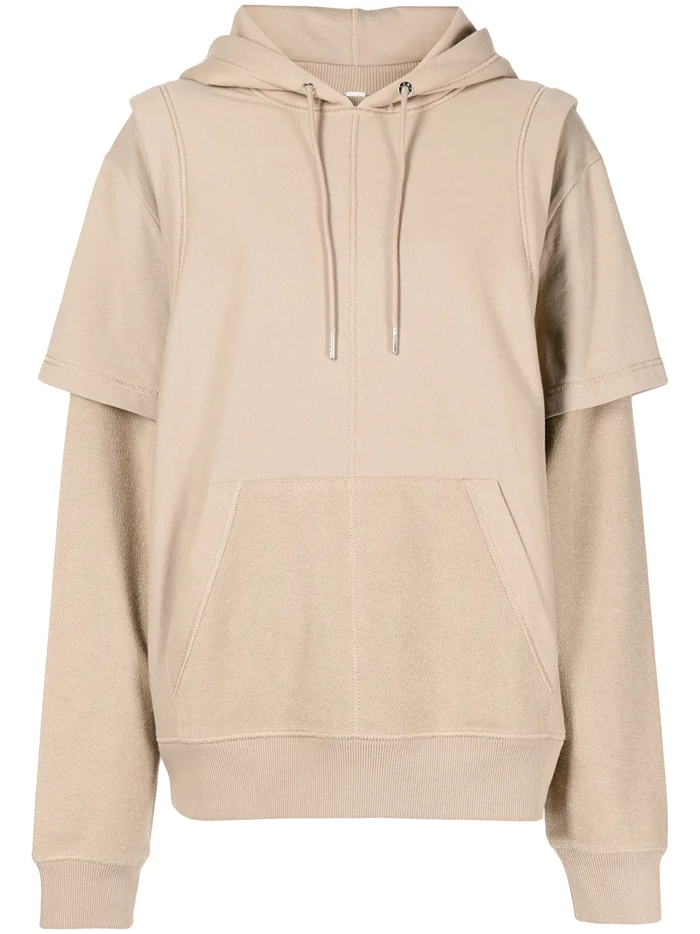 

Dion Lee layered drawstring hoodie - Brown