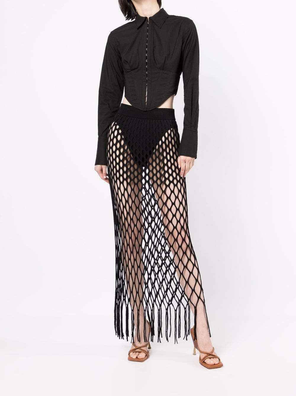 Image 2 of Dion Lee Undercorset cropped long-sleeve shirt