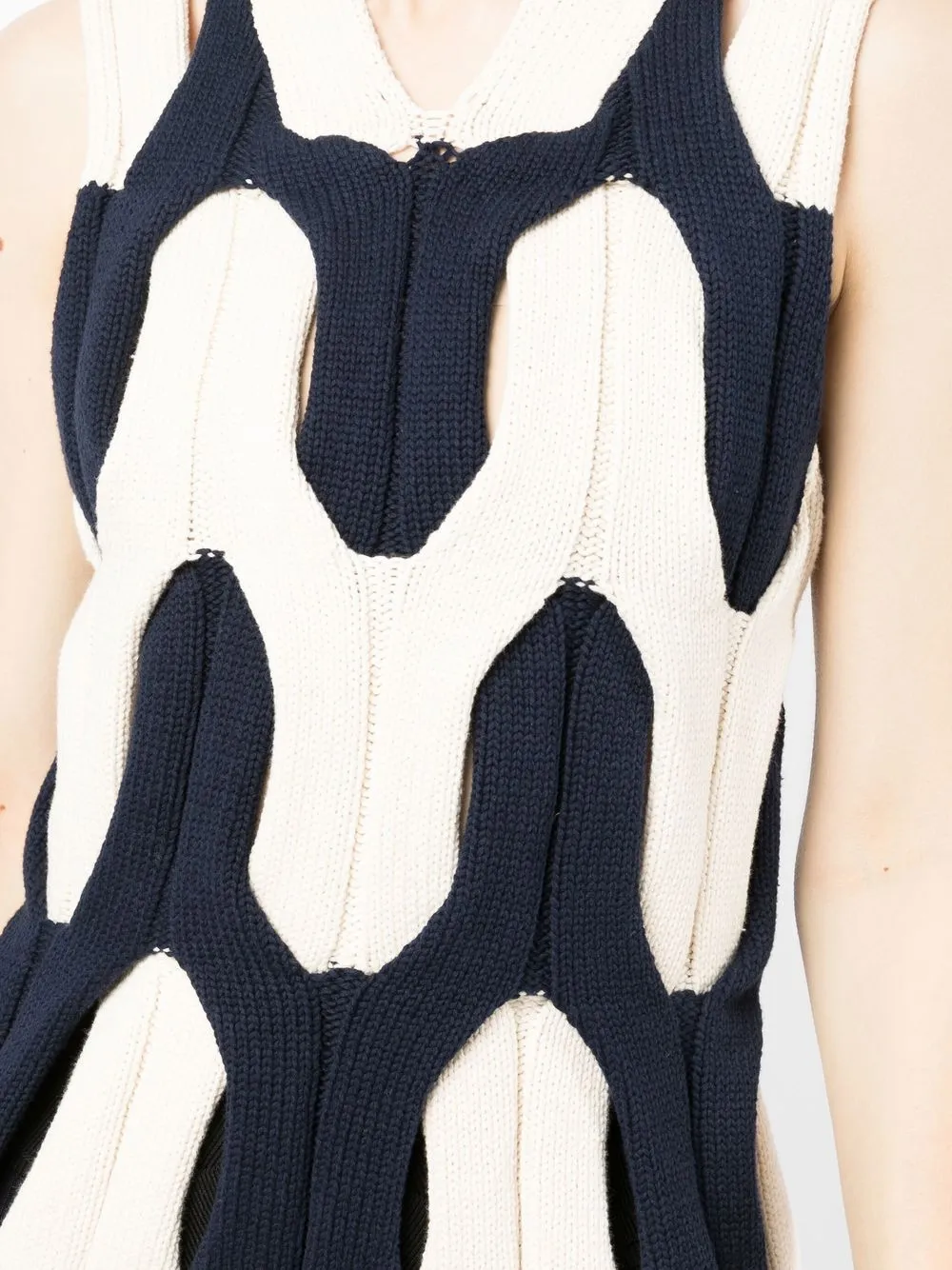 Dion Lee Two Tone Cut Out Ribbed Knit Vest Farfetch