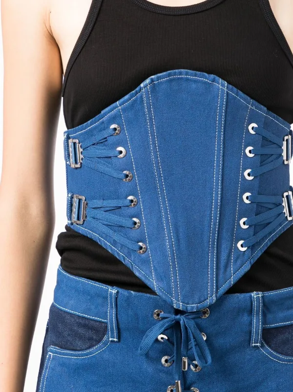 Dion Lee Laced Denim Corset - Farfetch