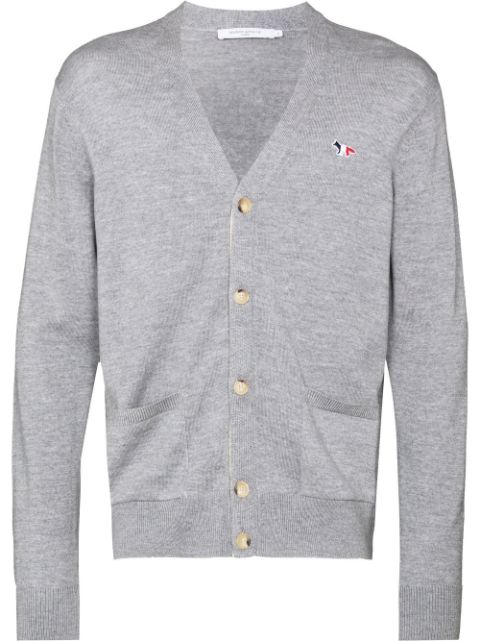 Maison Kitsuné - embroidered-motif button-fastening cardigan