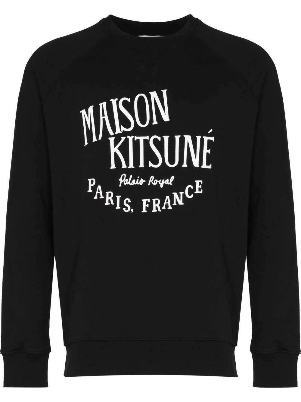 Image 1 of Maison Kitsuné logo-print long-sleeve sweatshirt