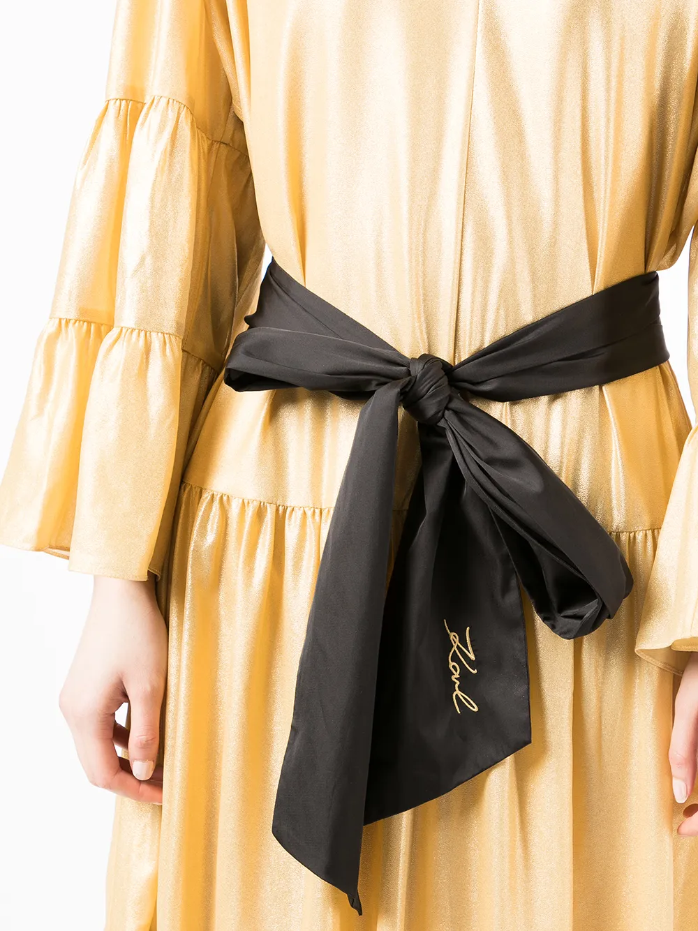 Karl Lagerfeld metallic tied-waist dress | Image 5