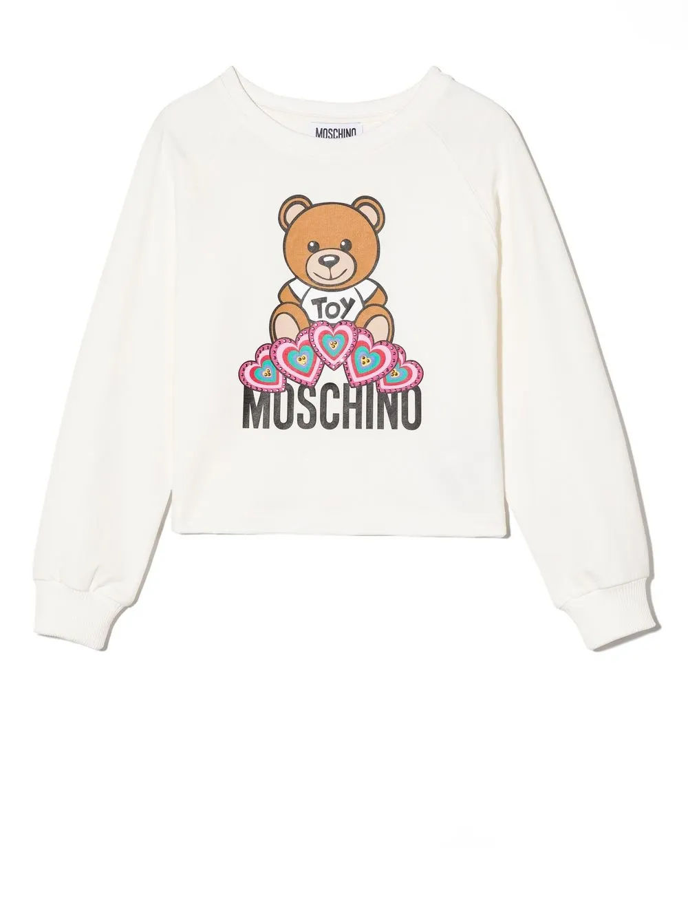 

Moschino Kids Teddy-motif sweatshirt - White