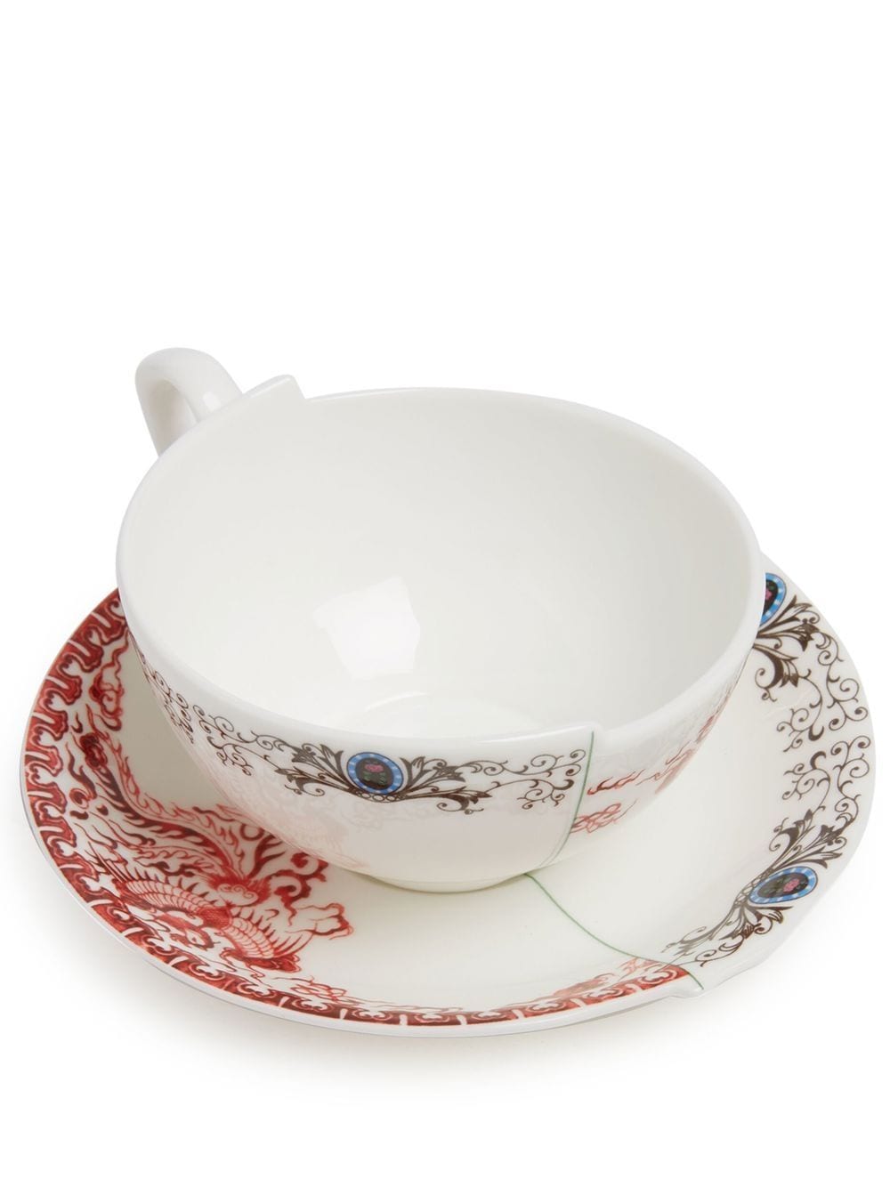 Shop Seletti Hybrid Zora Teacup With Saucer In White