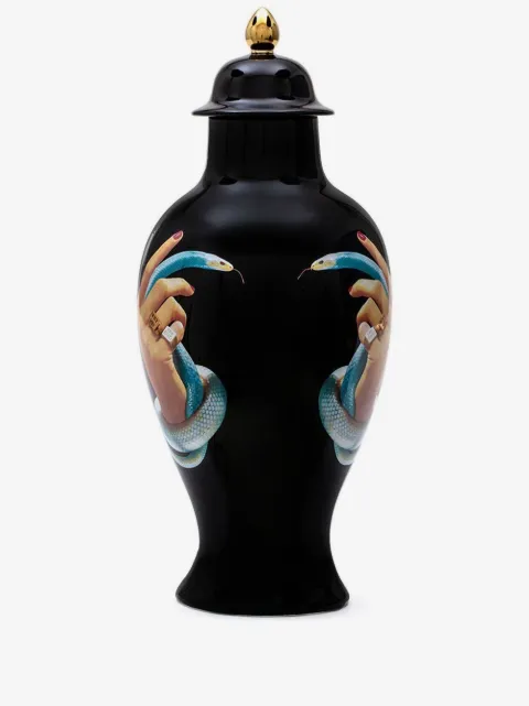 Seletti Hand With Snakes porcelain vase