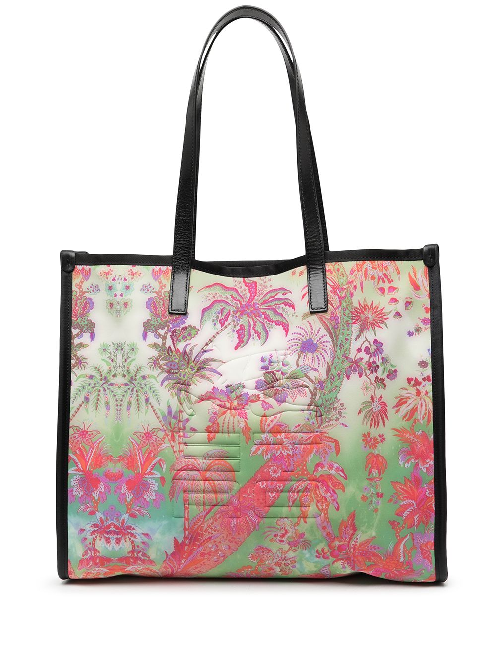 floral-print tote bag