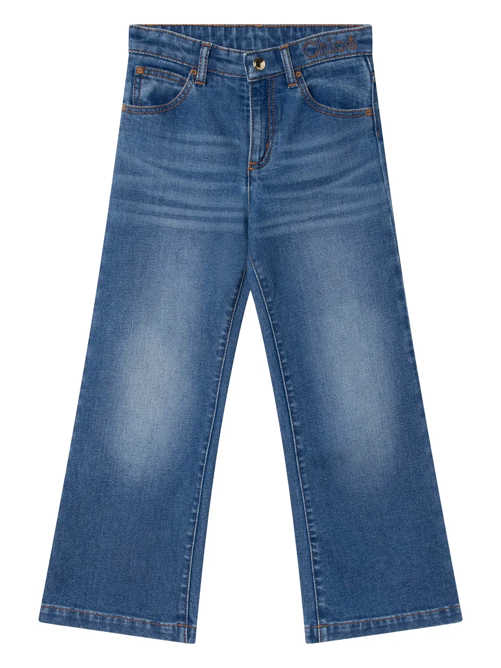 

Chloé Kids mid-rise straight-leg jeans - Blue