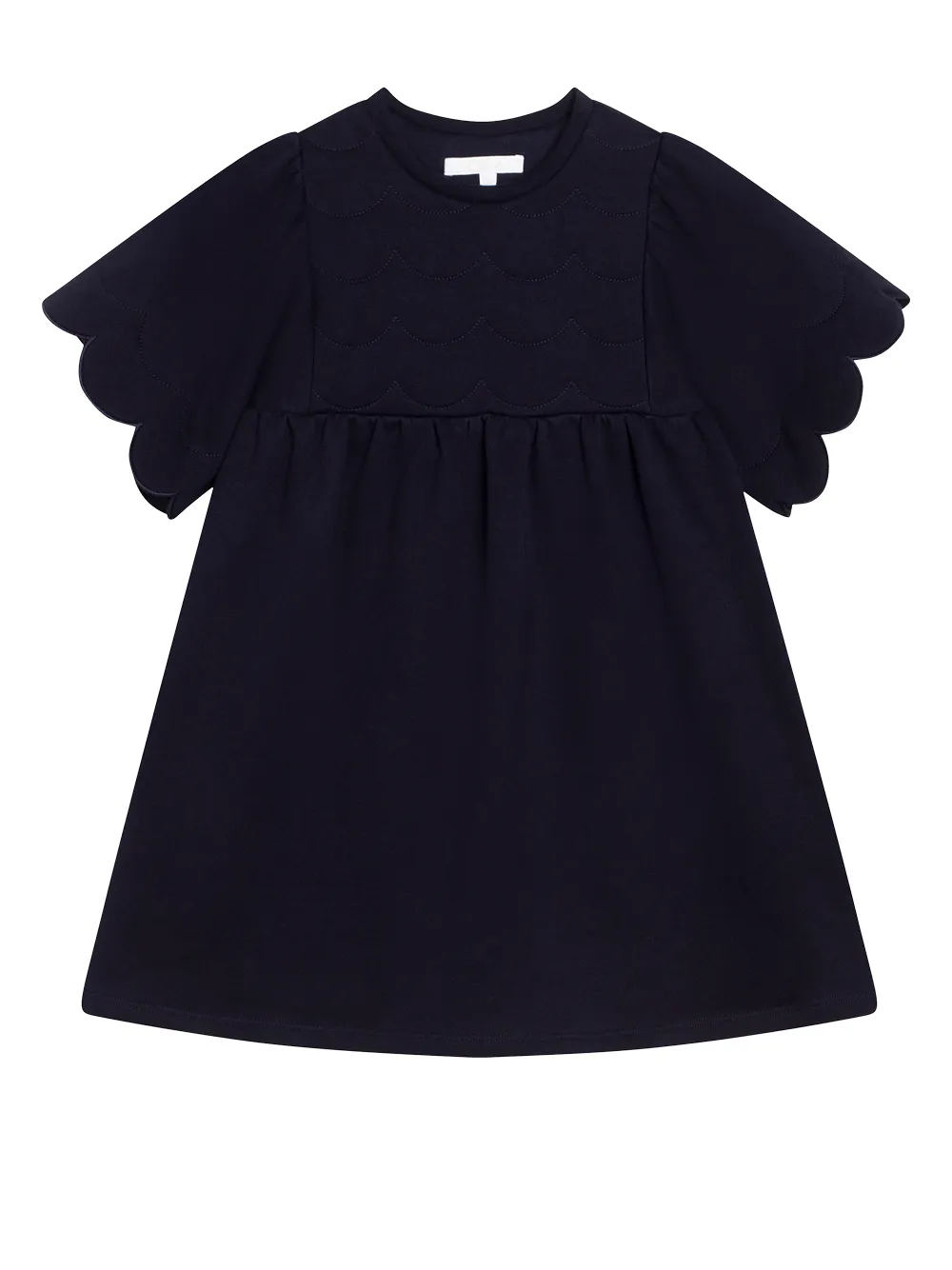 

Chloé Kids vestido con ribete festoneado - Azul