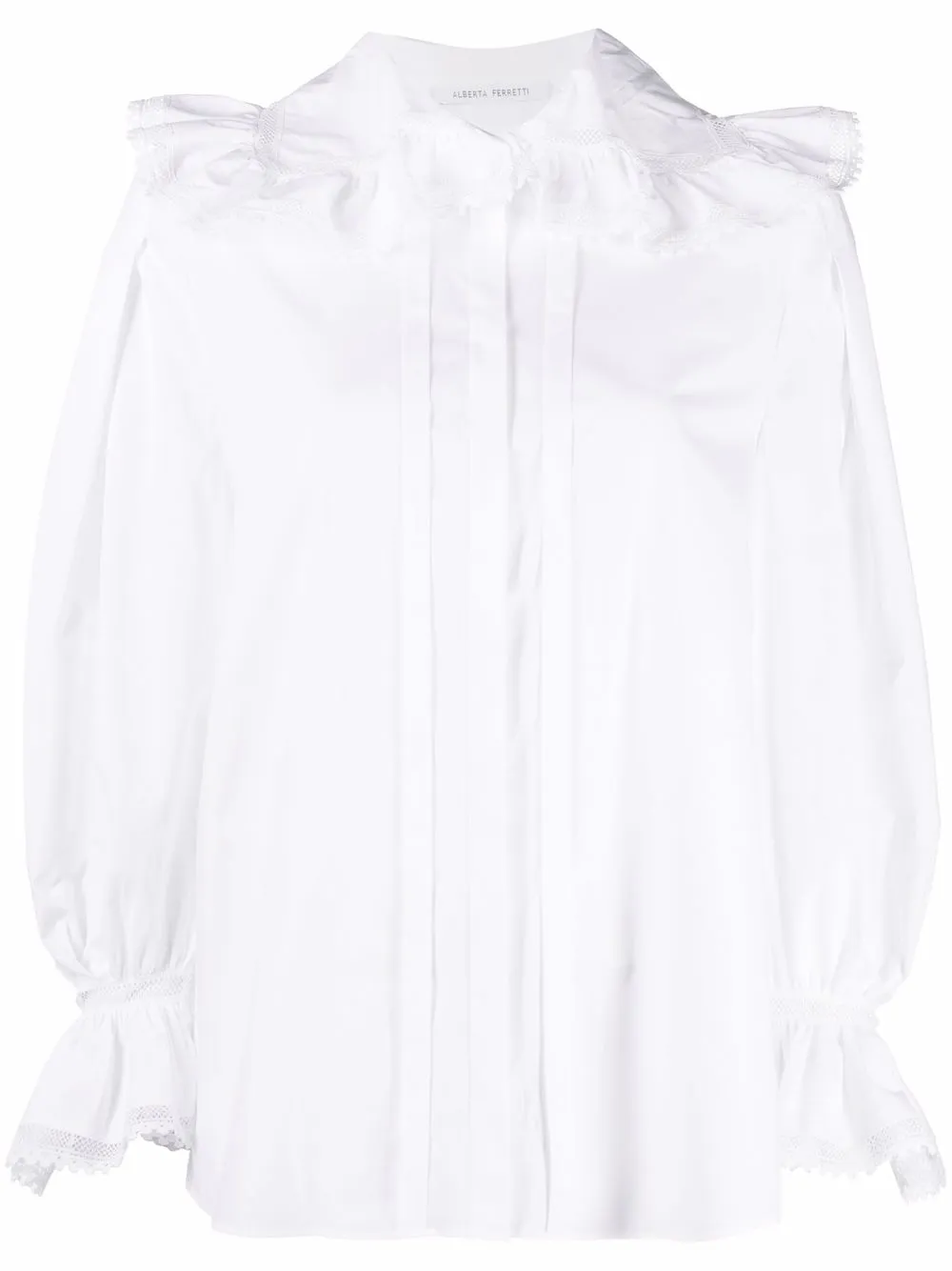 Alberta Ferretti рубашка с оборками