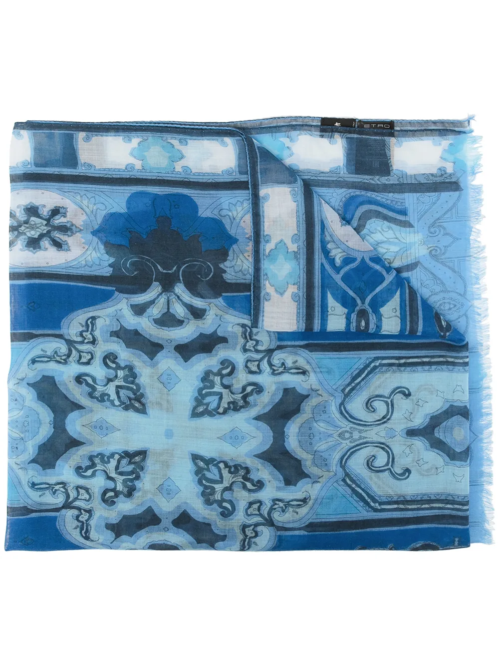 

ETRO paisley-print cashmere scarf - Blue