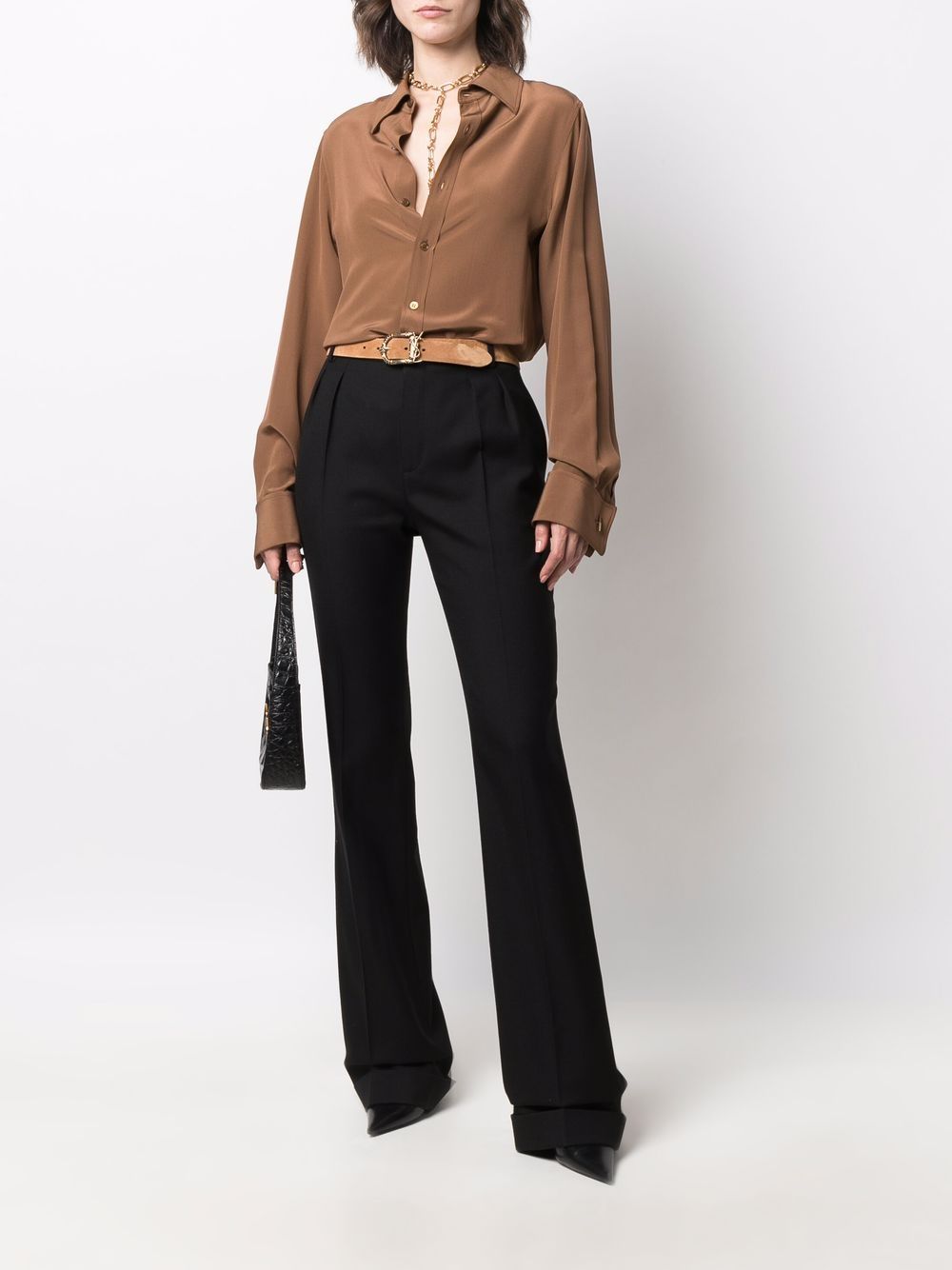 Saint Laurent Zijden blouse - Bruin