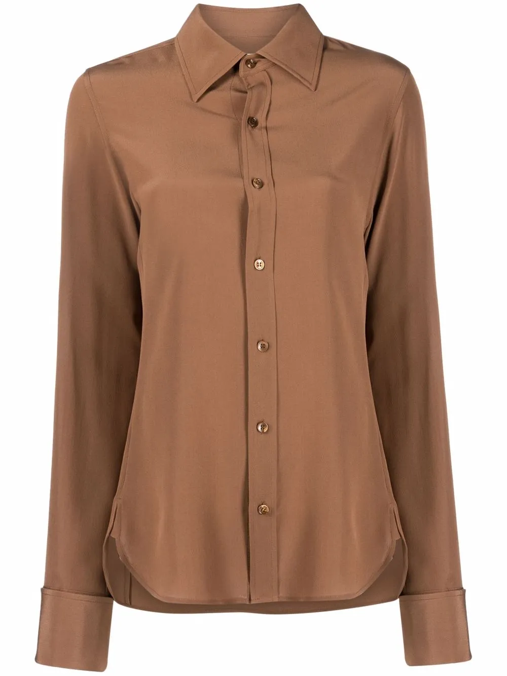 

Saint Laurent camisa de seda con botones - Marrón