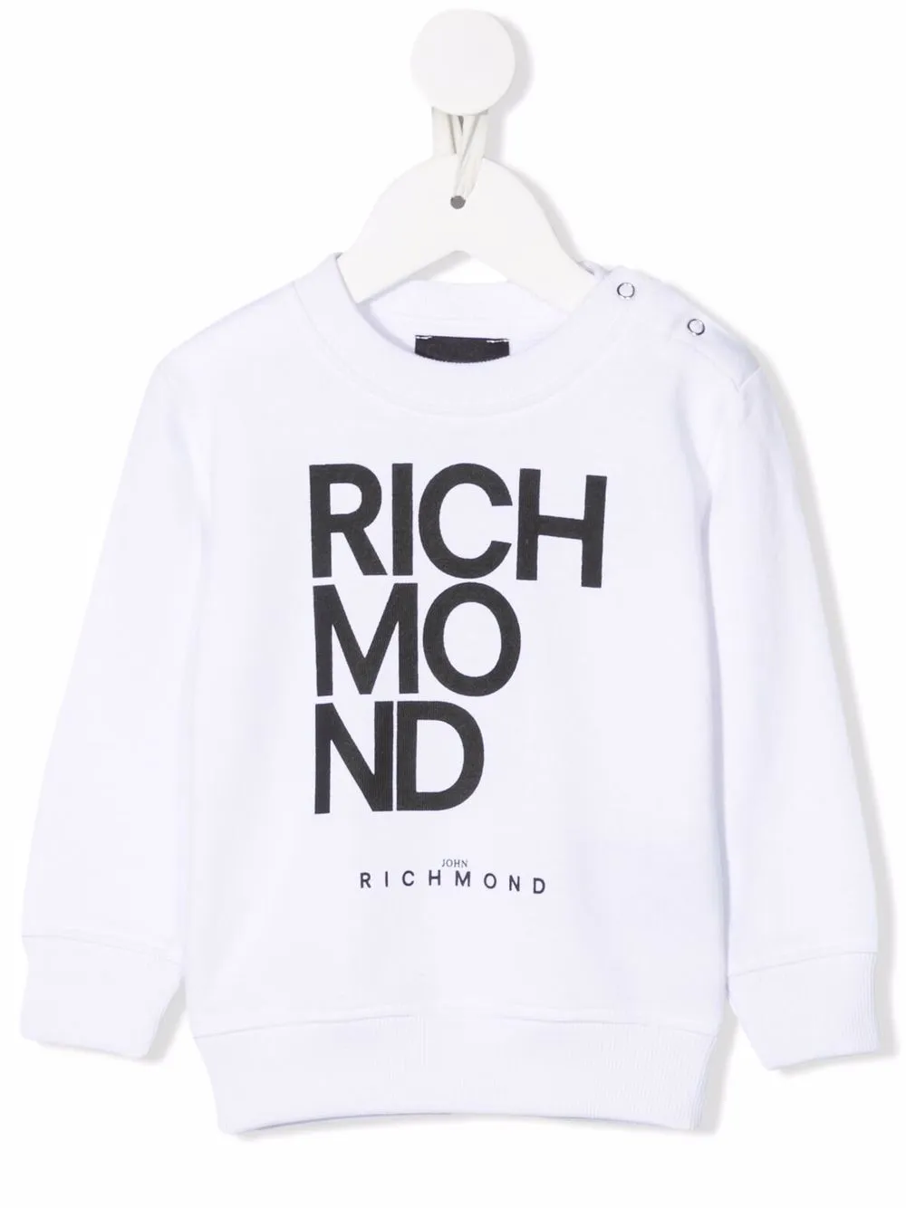 

John Richmond Junior sudadera con logo estampado - Blanco