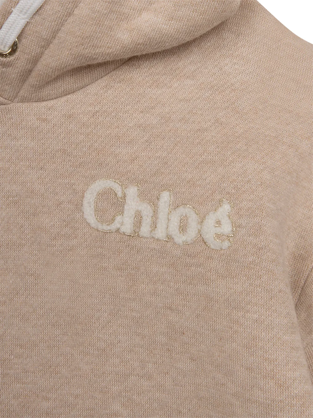 

Chloé Kids hoodie con franja lateral del logo - Neutro