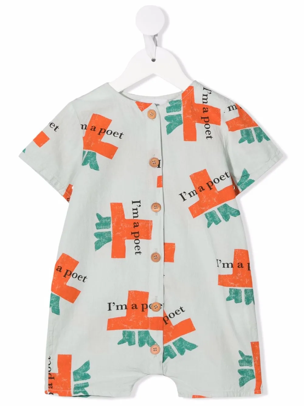 

Bobo Choses logo-print short-sleeve babygrow - Green