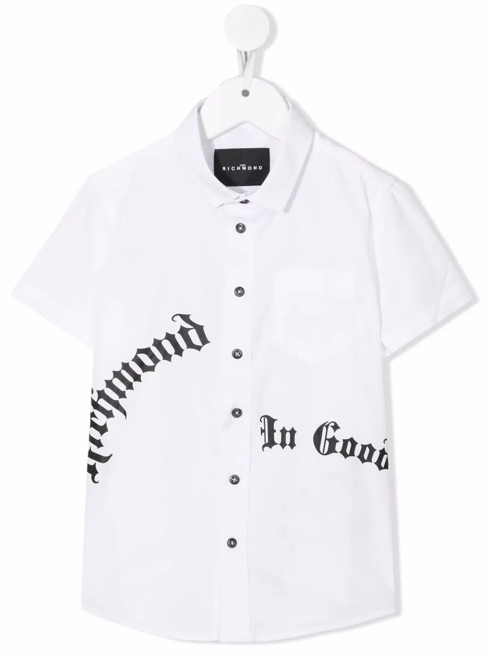 

John Richmond Junior camisa con logo - Blanco