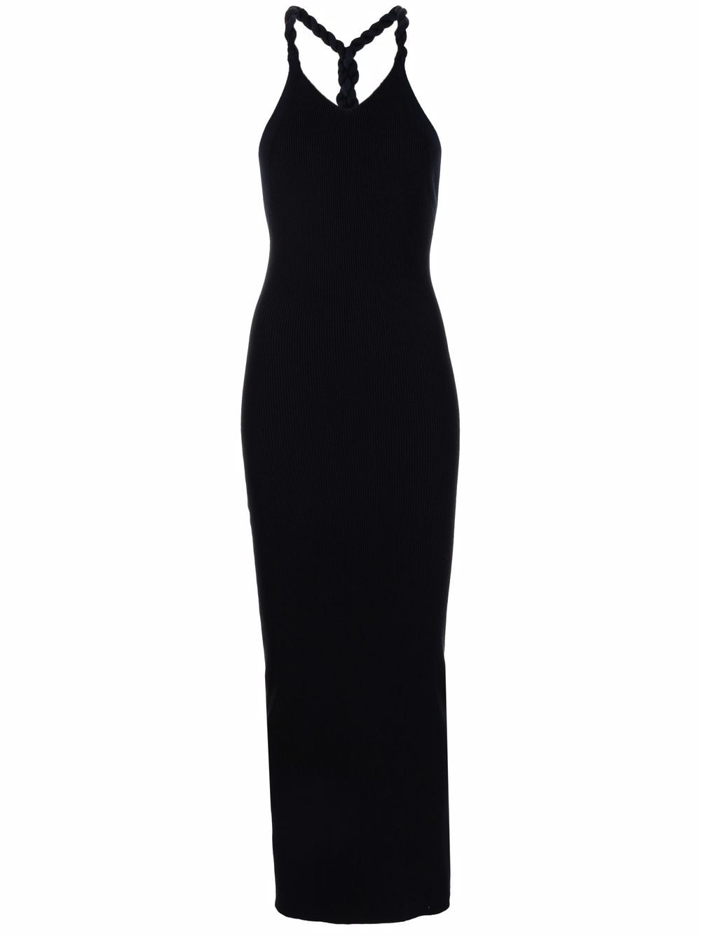 

Dion Lee vestido tejido de canalé con cuerda - Negro