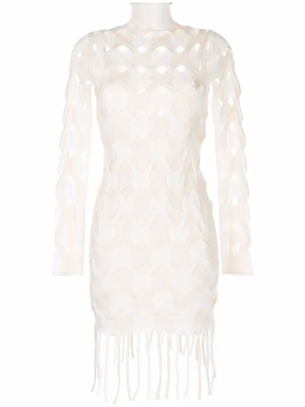 Dion Lee two-tone Cable Mini Dress White FARFETCH IN