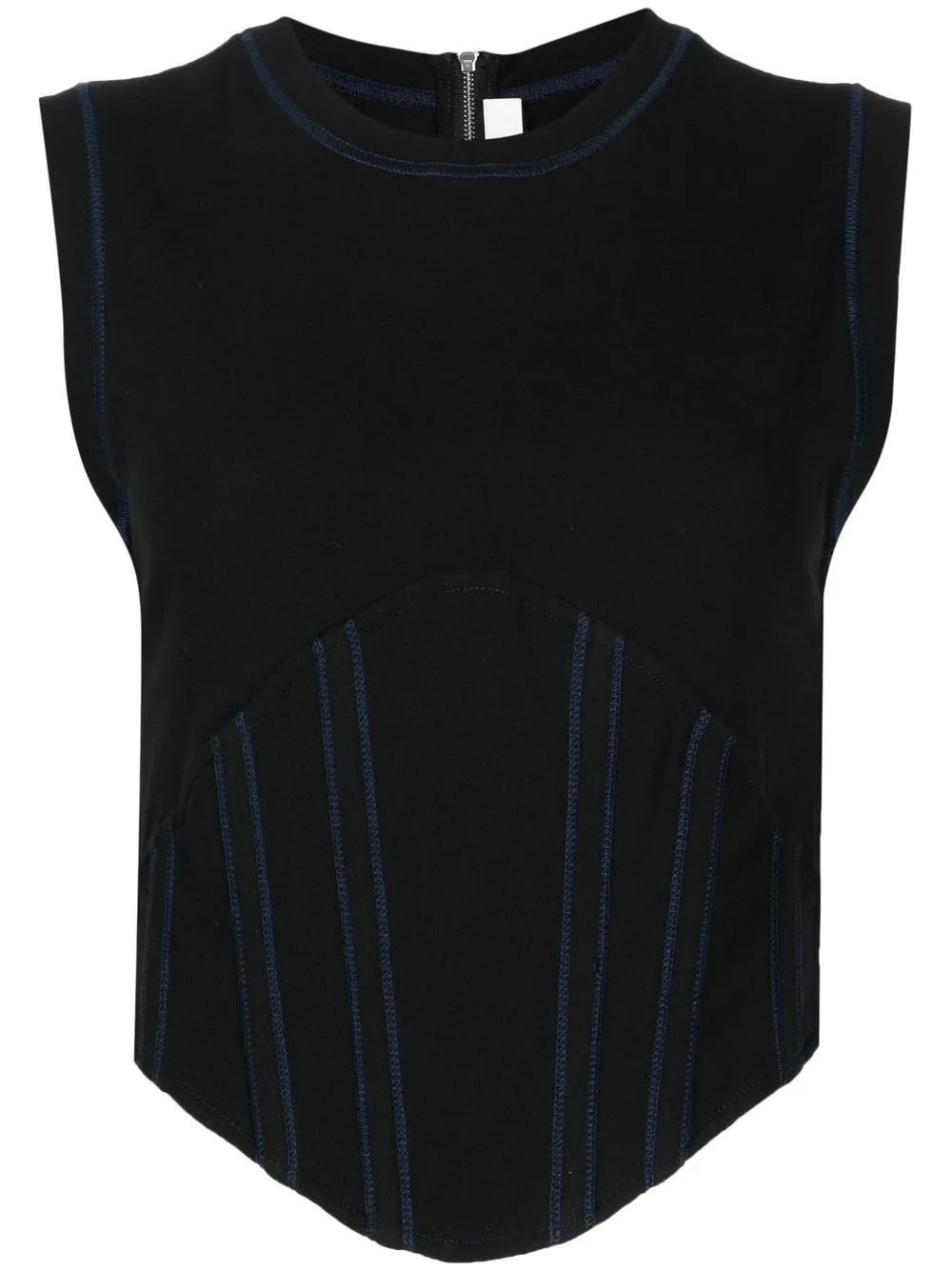 

Dion Lee fine-ribbed corset tank top - Black