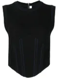 Dion Lee fine-ribbed corset tank top - Black