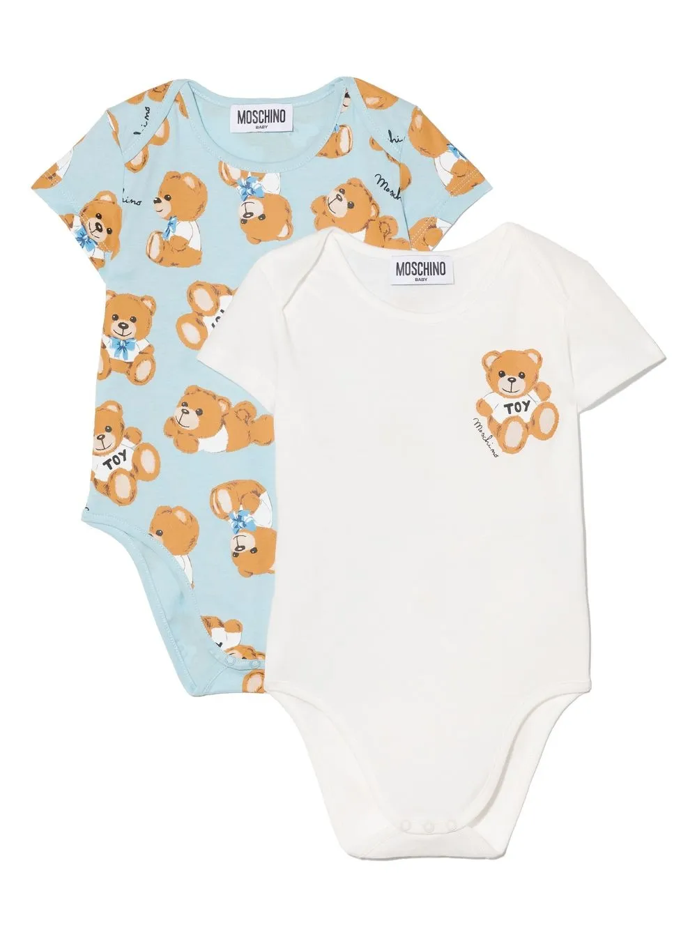 

Moschino Kids set de dos bodies con motivo Teddy Bear - Azul