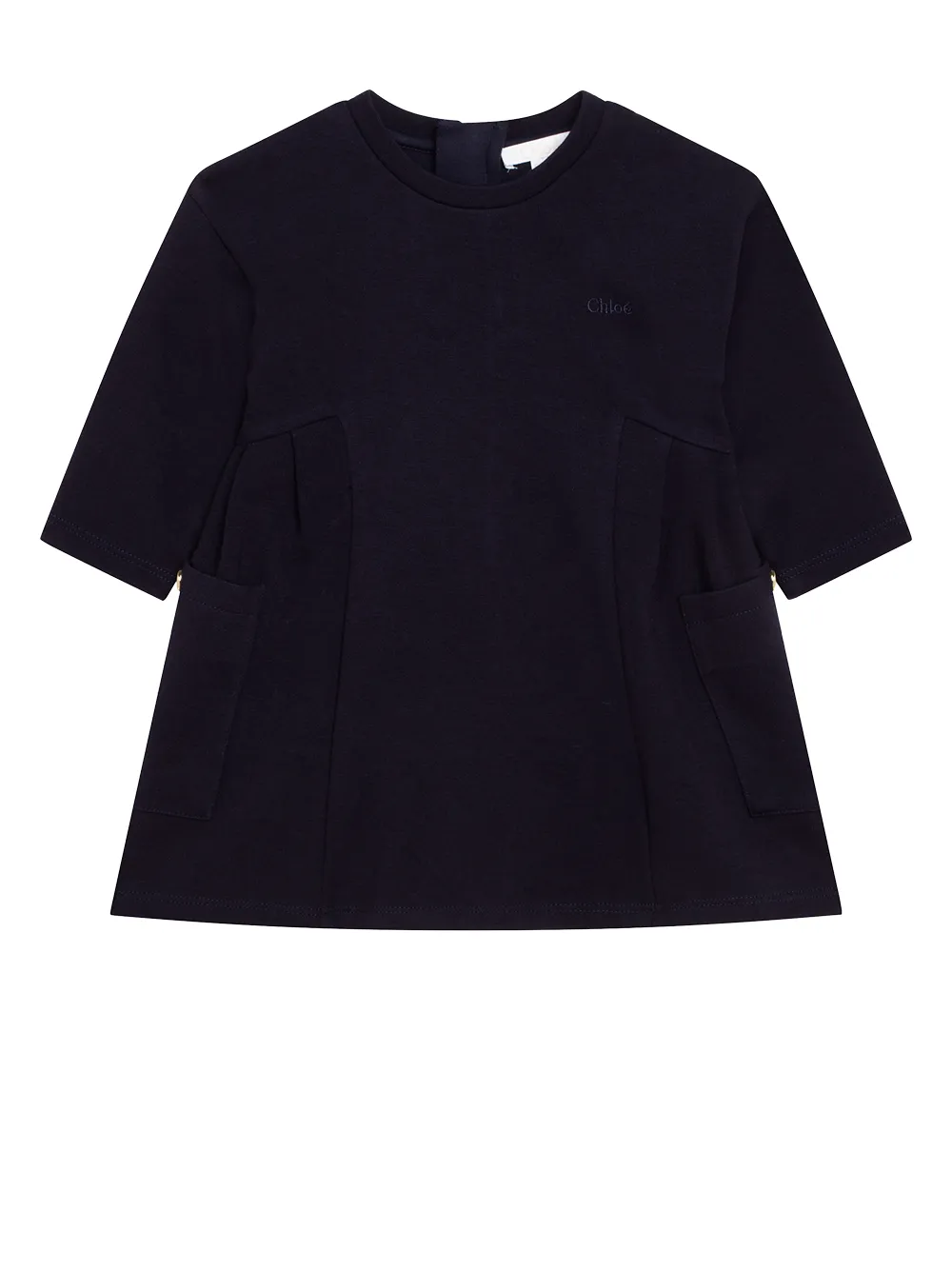 

Chloé Kids vestido con logo bordado - Azul