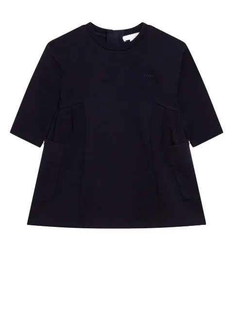 Chloé Kids Kleid mit Logo-Stickerei