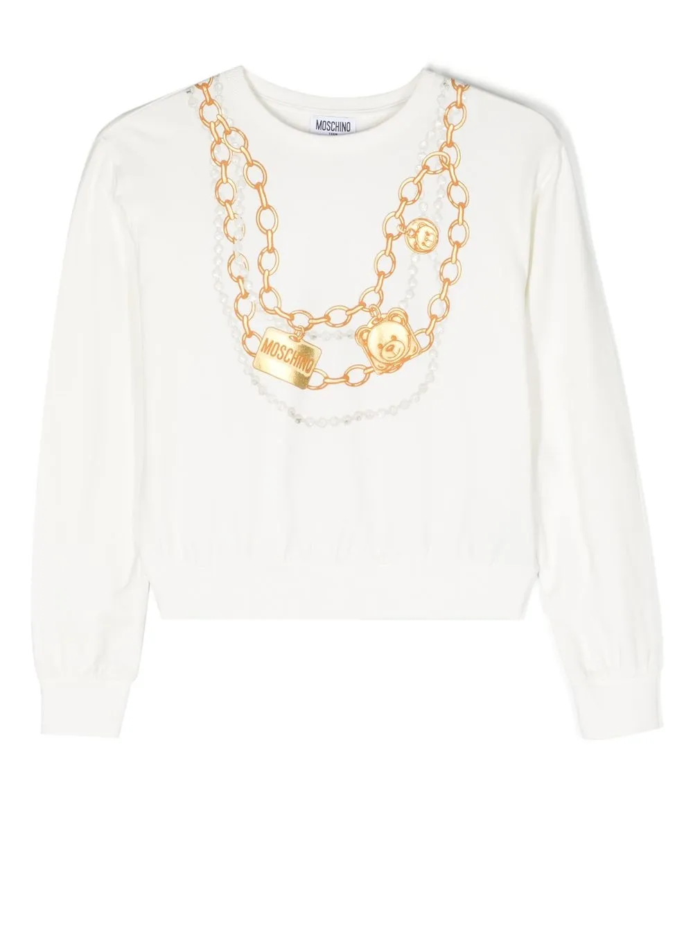 

Moschino Kids chain-print sweatshirt - White