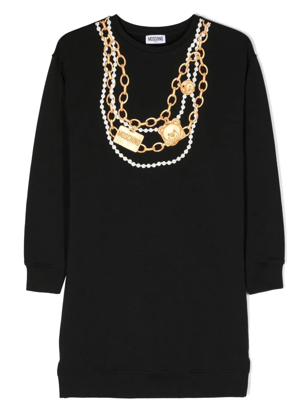 Shop Moschino Chain-link Sweater Dress In Black