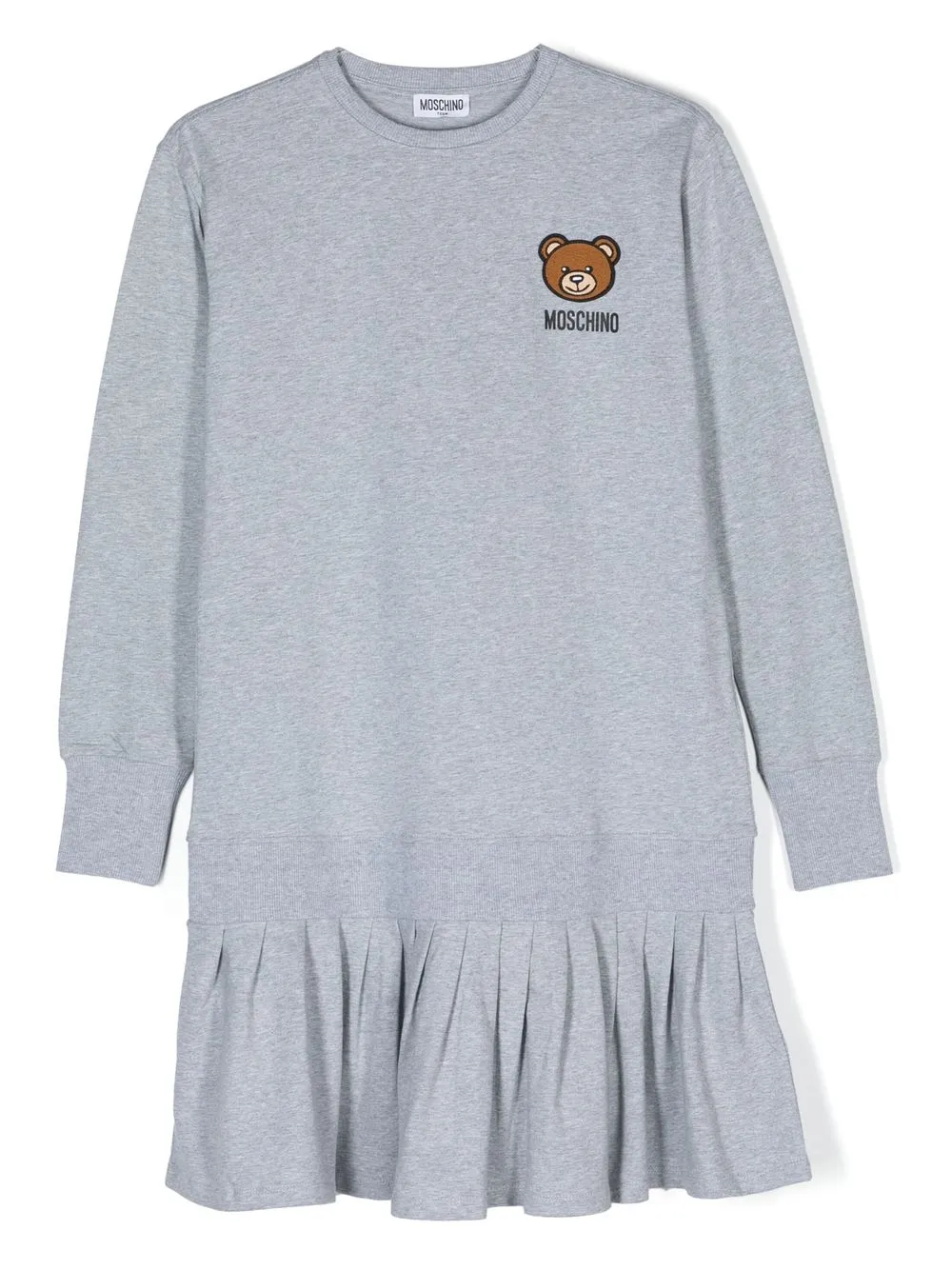 

Moschino Kids vestido manga larga con logo estampado - Gris