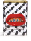 Seletti polka-dot small glass vase - White