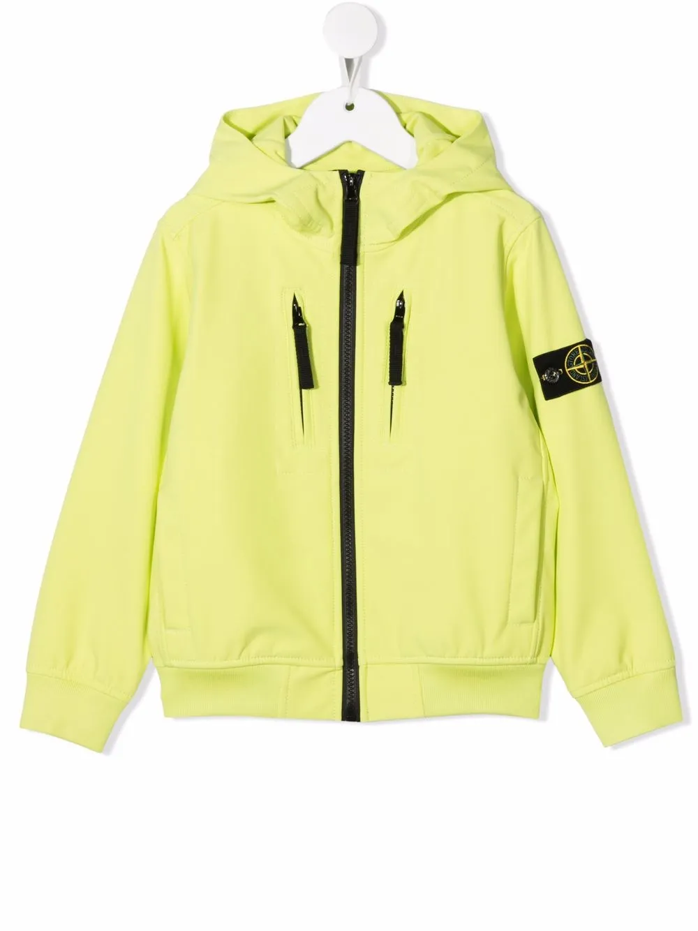 фото Stone island junior бомбер с капюшоном и нашивкой-логотипом