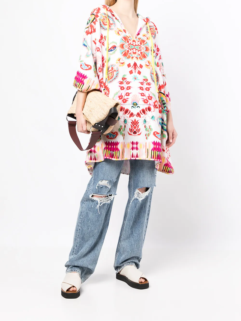 ETRO Poncho met abstracte print - Rood