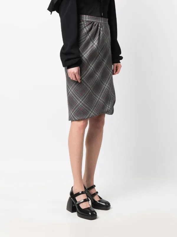 Vivienne Westwood Drunken Tartan Pencil Skirt - Farfetch Vivienne Westwood Drunken Tartan Pencil Skirt - Farfetch
