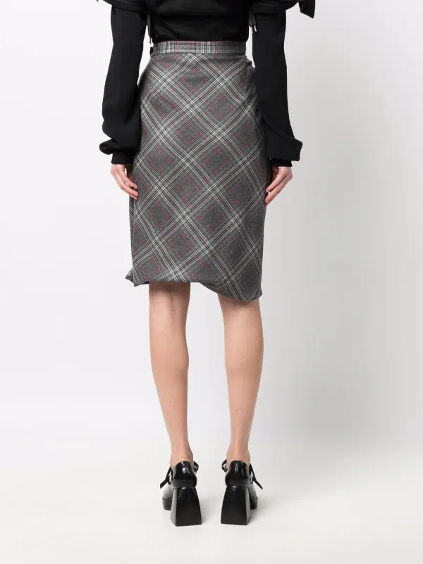 Vivienne Westwood Drunken Tartan Pencil Skirt - Farfetch Vivienne Westwood Drunken Tartan Pencil Skirt - Farfetch