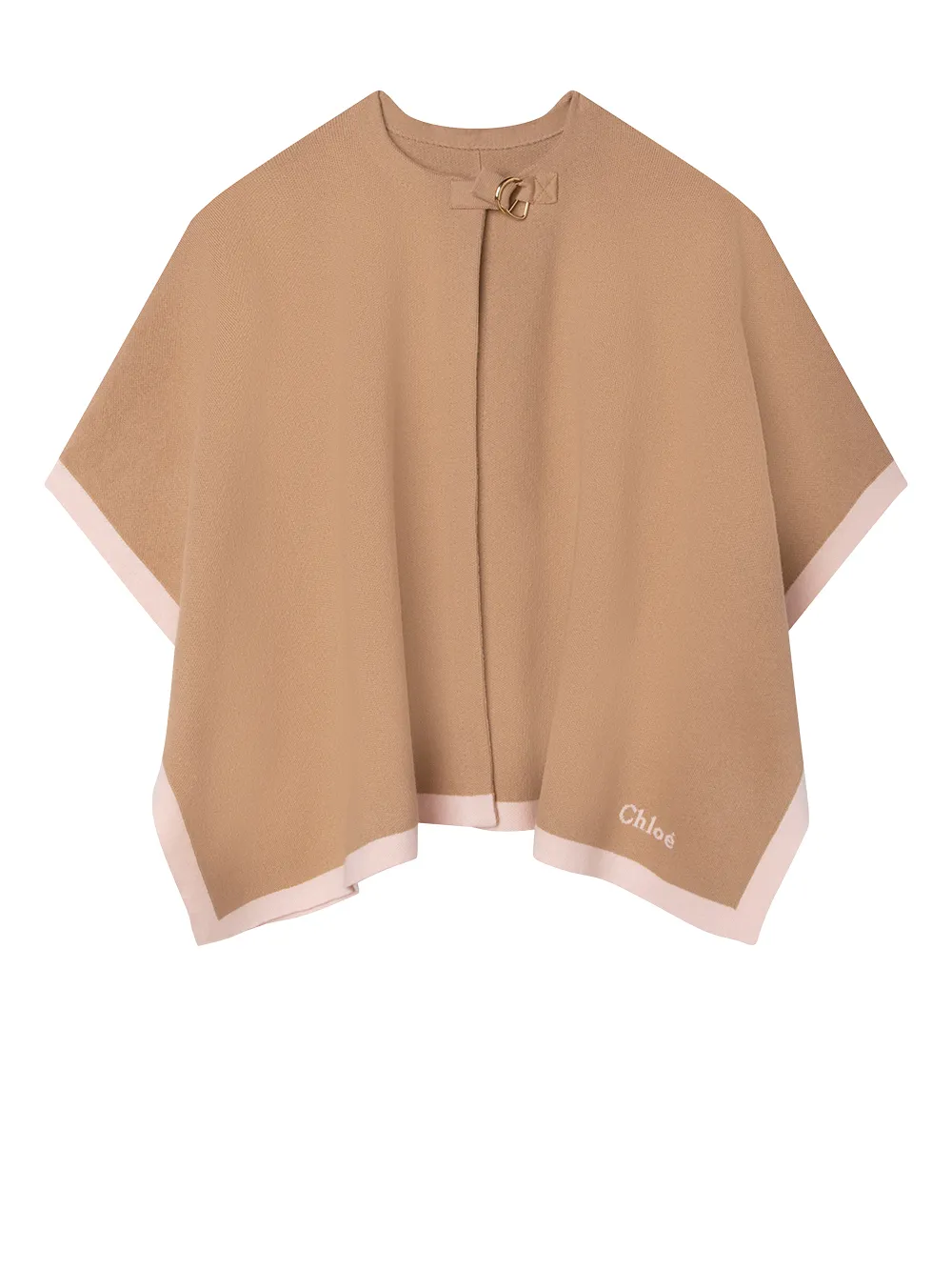 

Chloé Kids contrast-trim cape - Neutrals