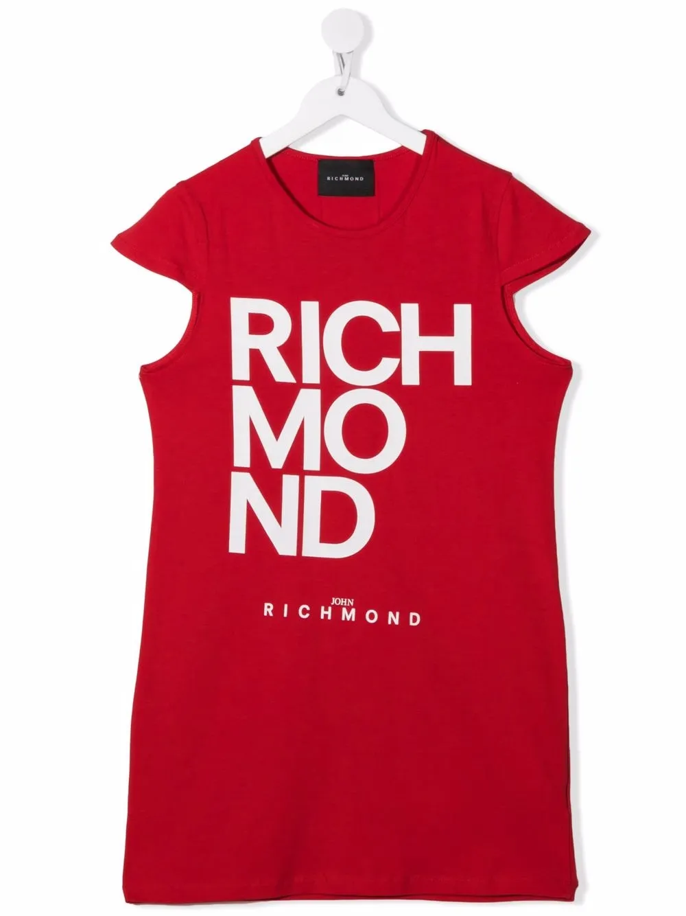

John Richmond Junior vestido midi con motivo del logo - Rojo