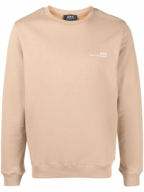 A.P.C. logo-print crew neck sweatshirt Men