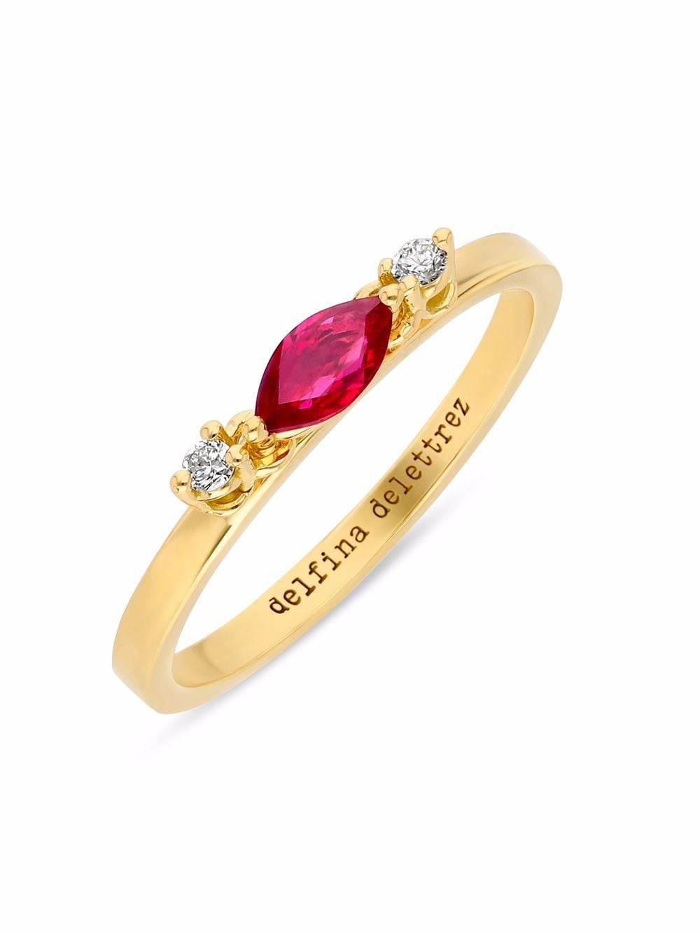 Image 2 of Delfina Delettrez 18kt yellow gold Dancing Diamonds ruby ring