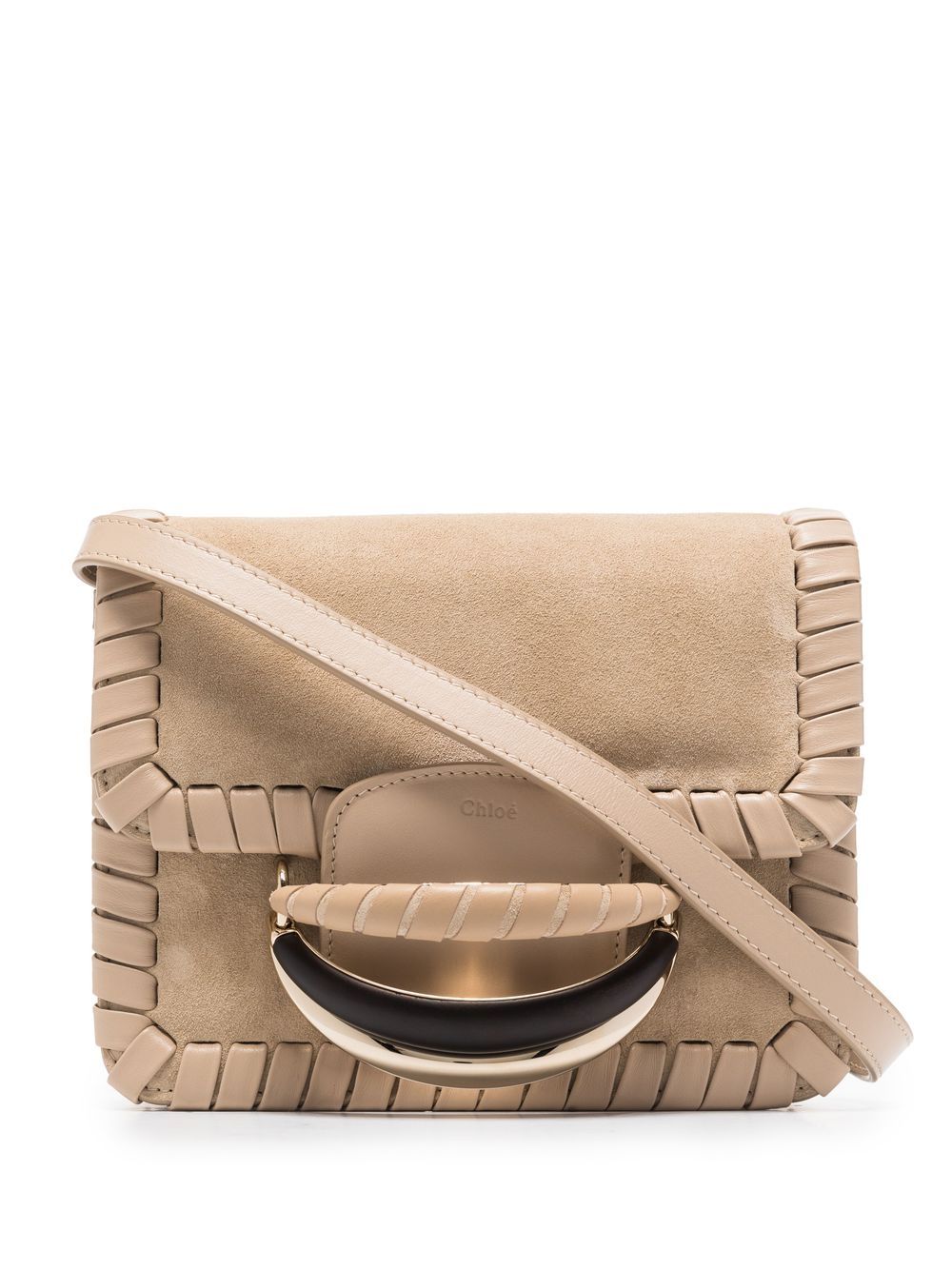 

Chloé Kattie leather clutch bag - Neutrals