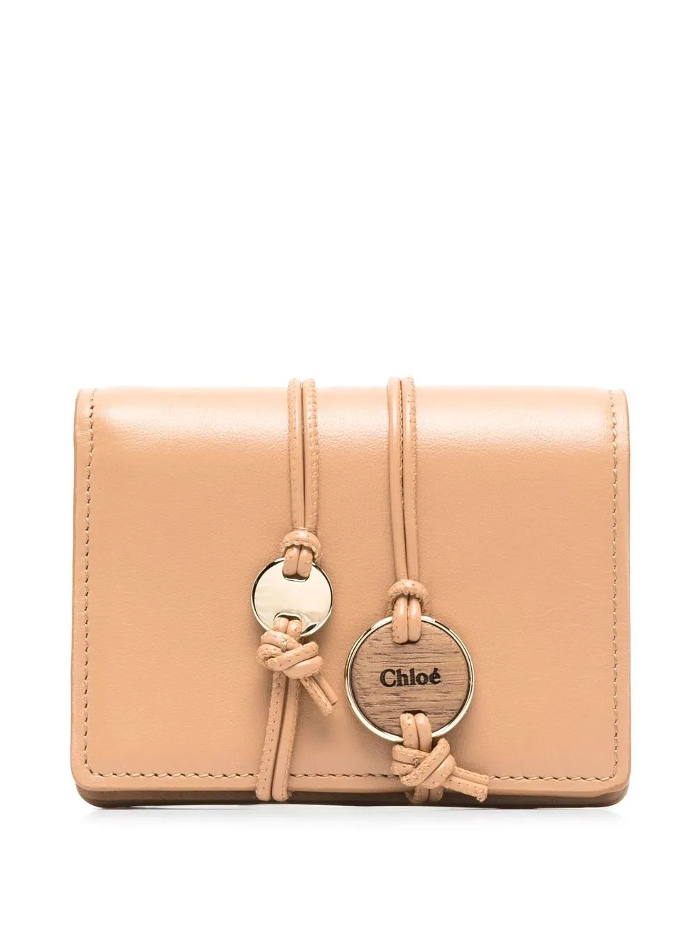 

Chloé Malou logo-charm small wallet - Neutrals