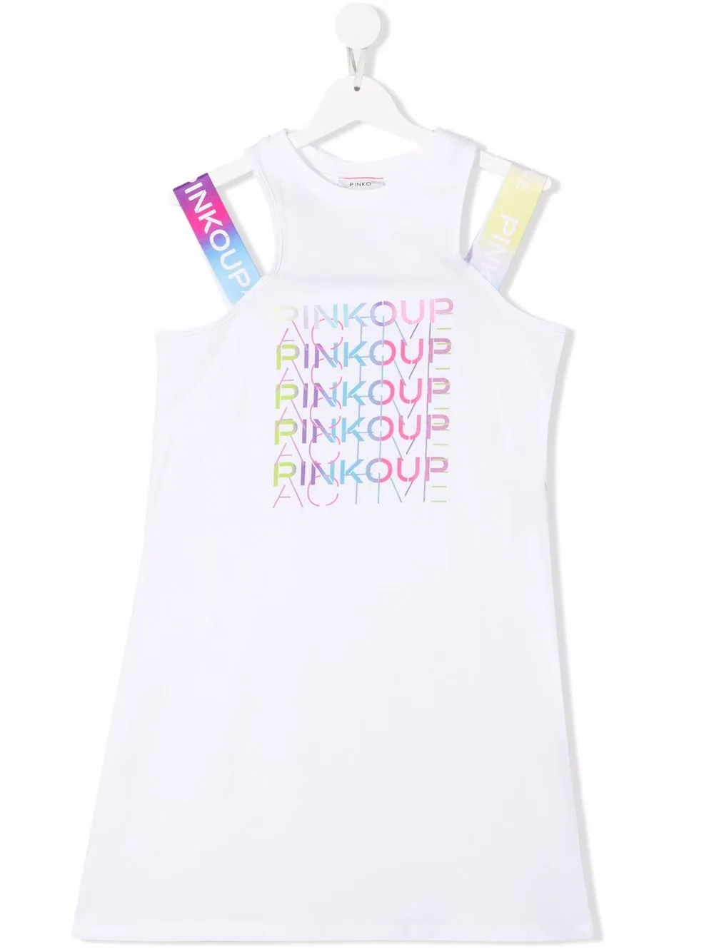 

Pinko Kids vestido con logo estampado - Blanco