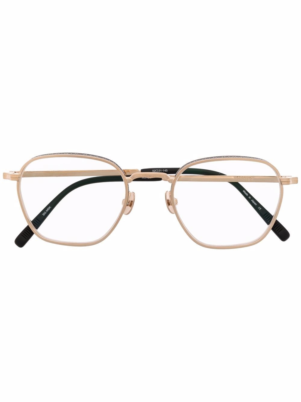 embossed round-frame glasses