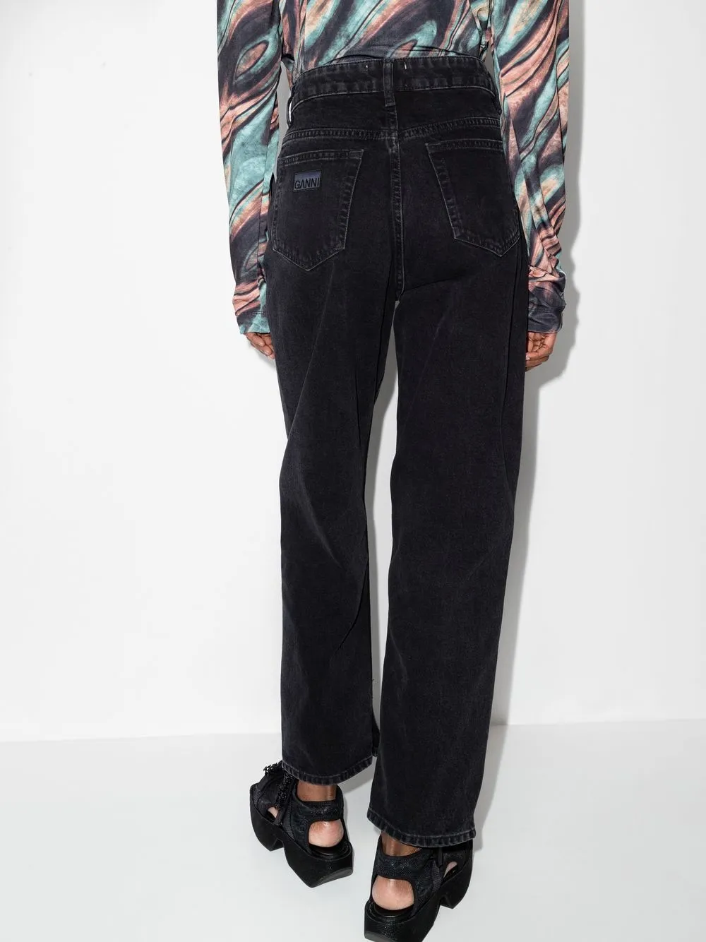  Ganni Straight-leg Denim Jeans - Black 
